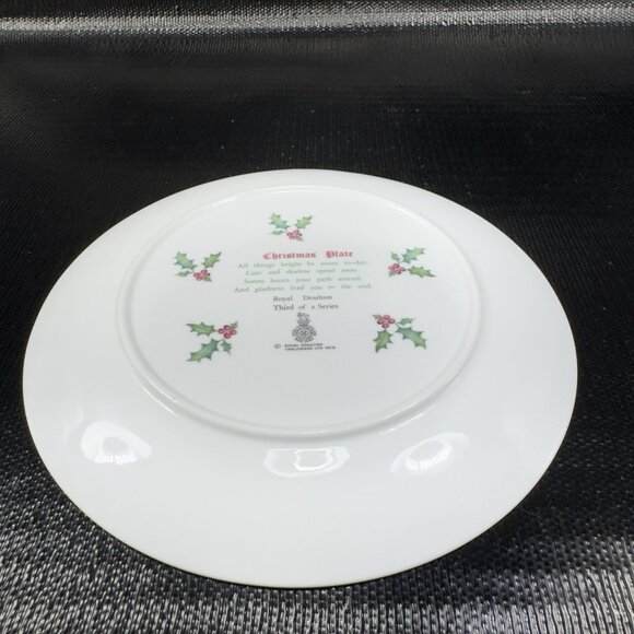 Vintage 1979 Royal Doulton Christmas Plate Dish Fine Porcelain 3rd Of A Series - Picture 10 of 10